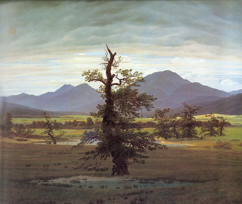 Caspar David Friedrich Landscape with Solitary Tree